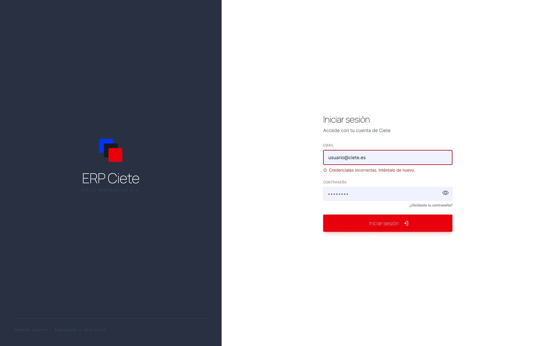 Acceso del ERP CIETE